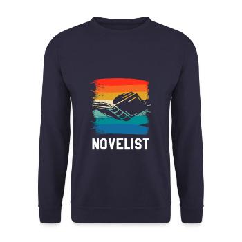 Romancier rétro vintage Auteur de roman - Sweat-shirt Unisexe - marine - Devant - Alina (178cm) & Michal (187cm)