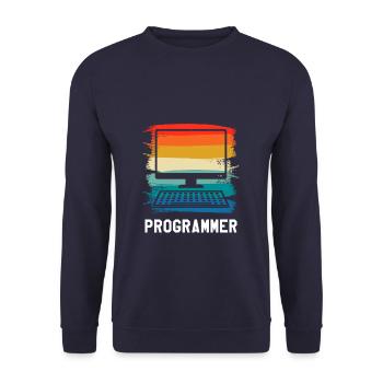 Rétro Vintage Programmeur Programmation Informatique - Sweat-shirt Unisexe - marine - Devant - Alina (178cm) & Michal (187cm)
