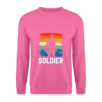 Retro Vintage Soldier Army Military - Unisex Sweatshirt - pink - Front
