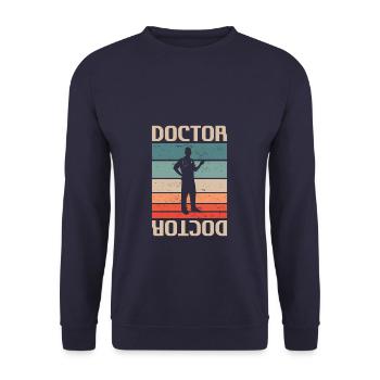 Retro Vintage Classic Doctor Medical - Unisex Sweatshirt - navy - Front - Alina (178cm) & Michal (187cm)