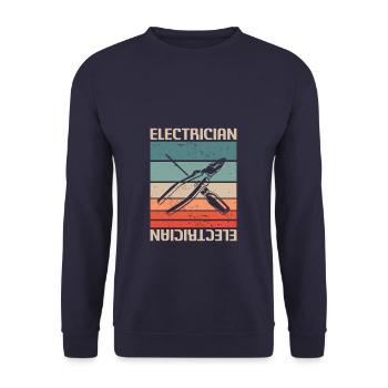 Rétro Vintage Classic Electrician Electrical - Sweat-shirt Unisexe - marine - Devant - Alina (178cm) & Michal (187cm)