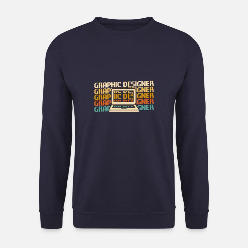 Retro Graphic Designer Graphic Design - Unisex Pullover - Navy