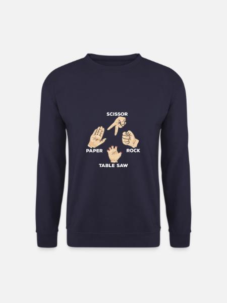 Papier de roche Scie de table Scie de table Travail du bois - Sweat-shirt Unisexe - marine