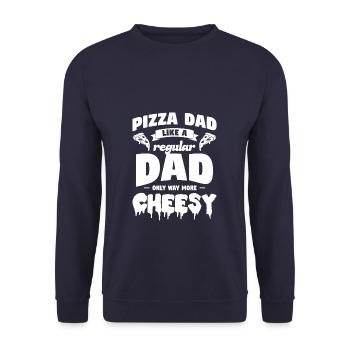 Pizza Dad Like A Regular Dad Only Way More Cheesy - Unisex Sweatshirt - navy - Front - Alina (178cm) & Michal (187cm)