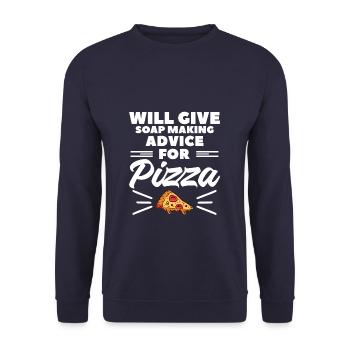 Donnera des conseils de fabrication de savon pour la pizza - Sweat-shirt Unisexe - marine - Devant - Alina (178cm) & Michal (187cm)