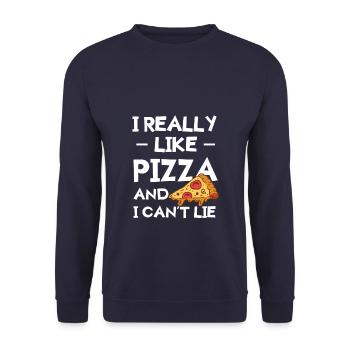 J’aime vraiment la pizza et je ne peux pas mentir - Sweat-shirt Unisexe - marine - Devant - Alina (178cm) & Michal (187cm)