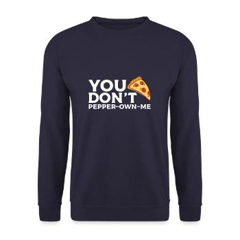 You Don’t Pepper-Own-Me Pepperoni Pizza - Sweat-shirt Unisexe - marine - Devant - Alina (178cm) & Michal (187cm)