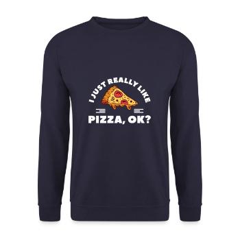 Back And Body Hurts Funny Pizza Lover Pizza - Unisex Pullover - Navy - Vorne - Alina (178cm) & Michal (187cm)