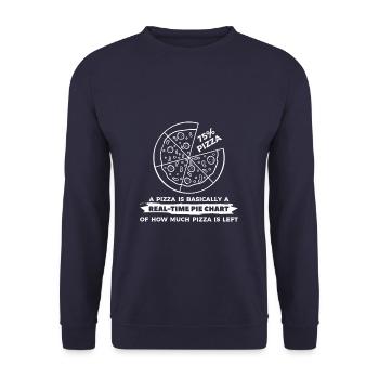A Pizza Is Basically A Real-Time Pie Chart - Unisex Pullover - Navy - Vorne - Alina (178cm) & Michal (187cm)