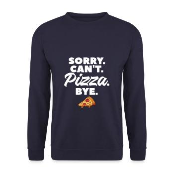 Sorry Can't Pizza Bye - Unisex Pullover - Navy - Vorne - Alina (178cm) & Michal (187cm)