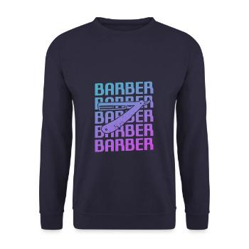 Coiffure Retro Vintage Classic Barber - Sweat-shirt Unisexe - marine - Devant - Alina (178cm) & Michal (187cm)