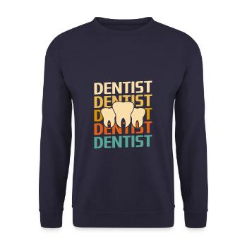 Retro Vintage Classic Dentist Dentistry - Unisex Sweatshirt - navy - Front - Alina (178cm) & Michal (187cm)