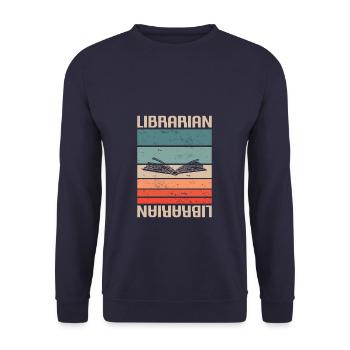 Bibliothèque de livres Retro Vintage Classic Librarian - Sweat-shirt Unisexe - marine - Devant - Alina (178cm) & Michal (187cm)