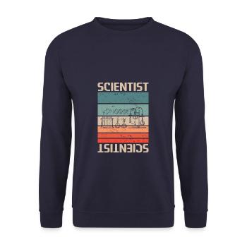 Rétro Vintage Scientifique Chimie Physique Science - Sweat-shirt Unisexe - marine - Devant - Alina (178cm) & Michal (187cm)