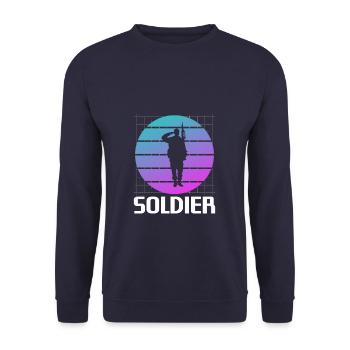 Rétro Soldat Armée Militaire - Sweat-shirt Unisexe - marine - Devant - Alina (178cm) & Michal (187cm)