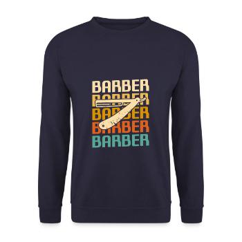 Coiffure Retro Vintage Classic Barber - Sweat-shirt Unisexe - marine - Devant - Alina (178cm) & Michal (187cm)