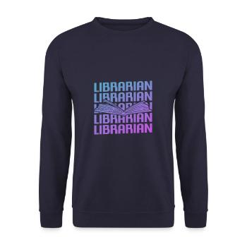 Bibliothèque de livres Retro Vintage Classic Librarian - Sweat-shirt Unisexe - marine - Devant - Alina (178cm) & Michal (187cm)