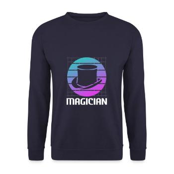 Retro Vintage Classic Magician Magic Trick - Sweat-shirt Unisexe - marine - Devant - Alina (178cm) & Michal (187cm)