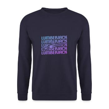 Retro Vintage Classic Lumberjack Woodworking - Unisex Pullover - Navy - Vorne - Alina (178cm) & Michal (187cm)
