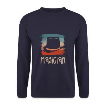 Retro Vintage Classic Magician Magic Trick - Sweat-shirt Unisexe - marine - Devant - Alina (178cm) & Michal (187cm)