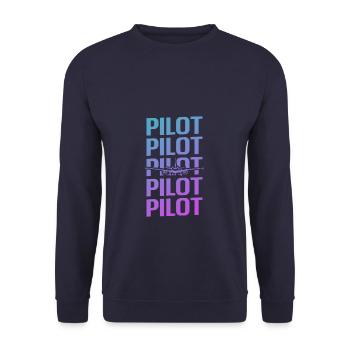 Retro Vintage Classic Pilot Aviation - Unisex Sweatshirt - navy - Front - Alina (178cm) & Michal (187cm)