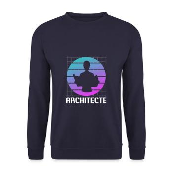 Retro Architecte Architecture Architectural - Unisex Pullover - Navy - Vorne - Alina (178cm) & Michal (187cm)