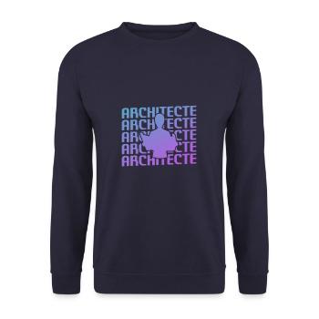 Retro Architecte Architecture Architectural - Unisex Pullover - Navy - Vorne - Alina (178cm) & Michal (187cm)