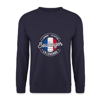 Boulanger L'Homme Le Mythe La Légende Cuisson - Unisex Pullover - Navy - Vorne - Alina (178cm) & Michal (187cm)