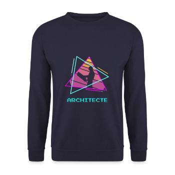 Retro Architecte Architecture Architectural - Unisex Pullover - Navy - Vorne - Alina (178cm) & Michal (187cm)