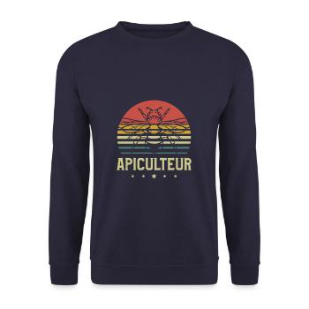 Drapeau Français Apiculture Apiculteur - Unisex Pullover - Navy - Vorne - Alina (178cm) & Michal (187cm)