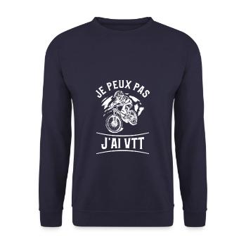 Je Peux Pas J'ai VTT Cycliste Vélo De Montagne - Unisex Pullover - Navy - Vorne - Alina (178cm) & Michal (187cm)
