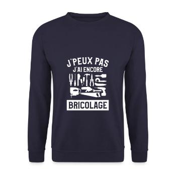 J'peux Pas J'ai Encore Bricolage Bricoleur - Unisex Pullover - Navy - Vorne - Alina (178cm) & Michal (187cm)
