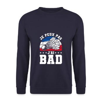 Je Peux Pas J'ai Bad Badminton - Unisex Pullover - Navy - Vorne - Alina (178cm) & Michal (187cm)