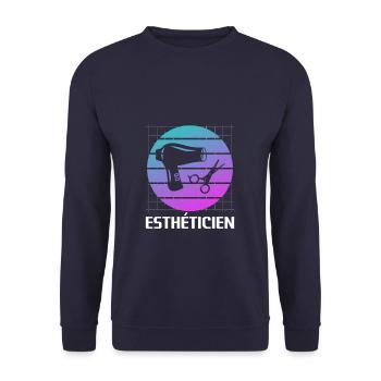 Retro Esthéticien Cosmétologie - Sweat-shirt Unisexe - marine - Devant - Alina (178cm) & Michal (187cm)