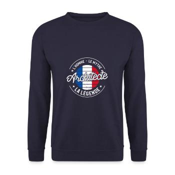 Architecte L'Homme Le Mythe La Légende - Sweat-shirt Unisexe - marine - Devant - Alina (178cm) & Michal (187cm)