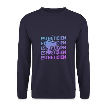 Retro Esthéticien Cosmétologie - Sweat-shirt Unisexe - marine - Devant - Alina (178cm) & Michal (187cm)