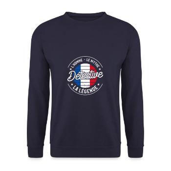 Détective L'Homme Le Mythe La Légende Enquêteur - Sweat-shirt Unisexe - marine - Devant - Alina (178cm) & Michal (187cm)