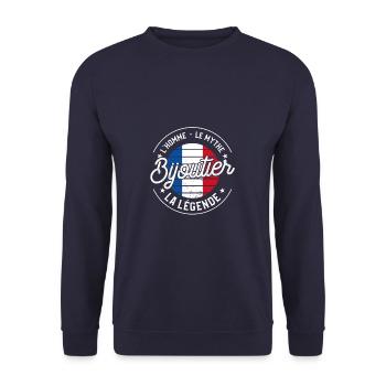 Bijoutier L'Homme Le Mythe La Légende Bijoux - Sweat-shirt Unisexe - marine - Devant - Alina (178cm) & Michal (187cm)