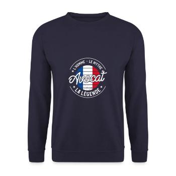 Avocat L'Homme Le Mythe La Légende Juridique Loi - Sweat-shirt Unisexe - marine - Devant - Alina (178cm) & Michal (187cm)