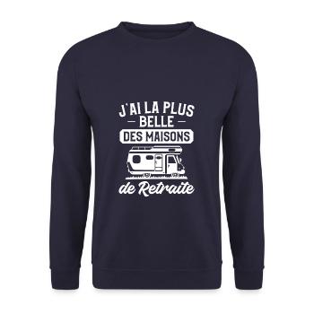 J'ai La Plus Belle Des Maisons De Retraite - Sweat-shirt Unisexe - marine - Devant - Alina (178cm) & Michal (187cm)