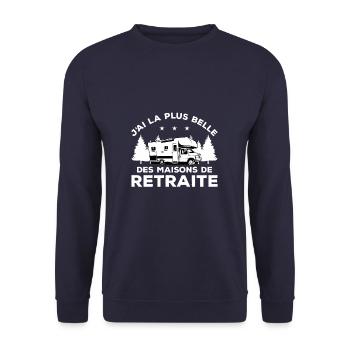 J'ai La Plus Belle Des Maisons De Retraite - Sweat-shirt Unisexe - marine - Devant - Alina (178cm) & Michal (187cm)