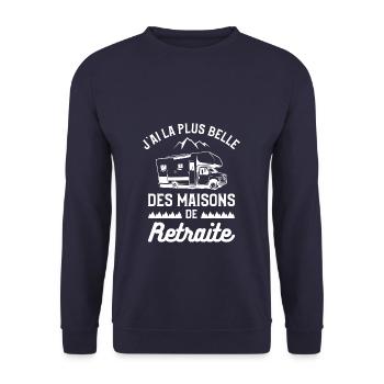 J'ai La Plus Belle Des Maisons De Retraite - Sweat-shirt Unisexe - marine - Devant - Alina (178cm) & Michal (187cm)