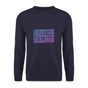 Retro Compositeur Composition Musicale - Sweat-shirt Unisexe - marine - Devant - Alina (178cm) & Michal (187cm)