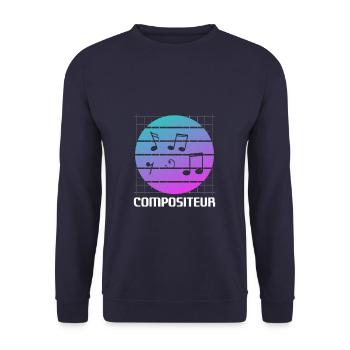 Retro Compositeur Composition Musicale - Sweat-shirt Unisexe - marine - Devant - Alina (178cm) & Michal (187cm)