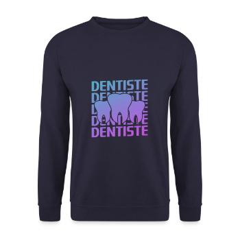 Retro Dentiste Dentisterie - Sweat-shirt Unisexe - marine - Devant - Alina (178cm) & Michal (187cm)