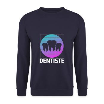 Retro Dentiste Dentisterie - Sweat-shirt Unisexe - marine - Devant - Alina (178cm) & Michal (187cm)