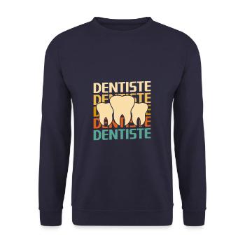 Retro Dentiste Dentisterie - Sweat-shirt Unisexe - marine - Devant - Alina (178cm) & Michal (187cm)