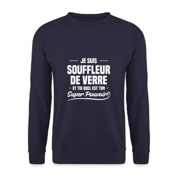 Je Suis Souffleur De Verre Et Toi Quel Est Ton - Sweat-shirt Unisexe - marine - Devant - Alina (178cm) & Michal (187cm)