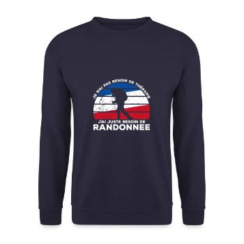 J'ai Juste Besoin De Randonnee - Sweat-shirt Unisexe - marine - Devant - Alina (178cm) & Michal (187cm)