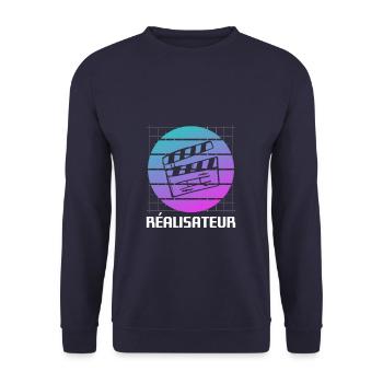 Retro Réalisateur Réalisation Cinéaste - Sweat-shirt Unisexe - marine - Devant - Alina (178cm) & Michal (187cm)